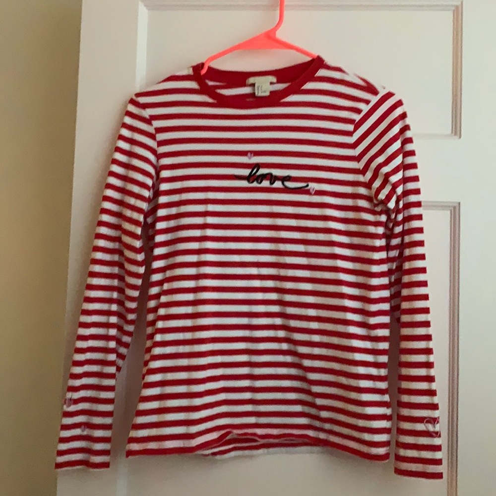 Red and white striped long sleeve